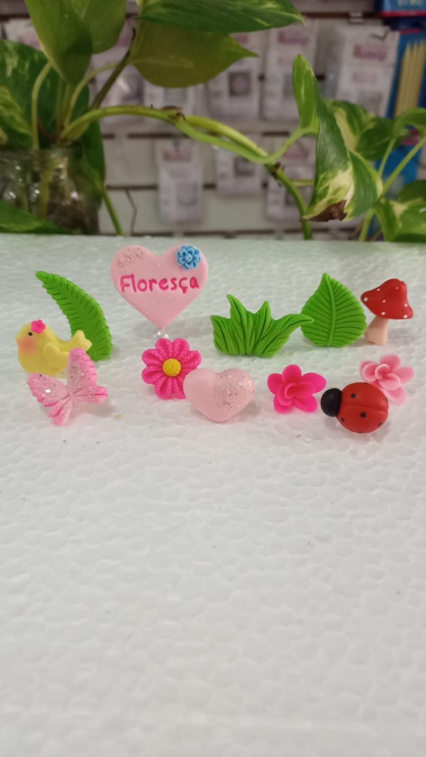 Kit Enfeite de chimarrão Plaquinha Floresça