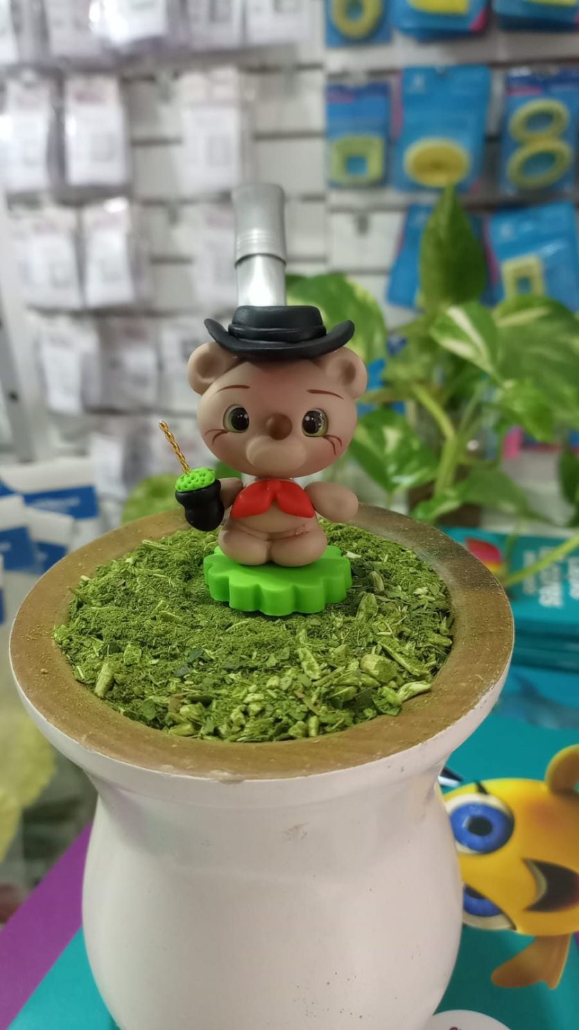 Enfeite de chimarrão Ursinho Gaúcho